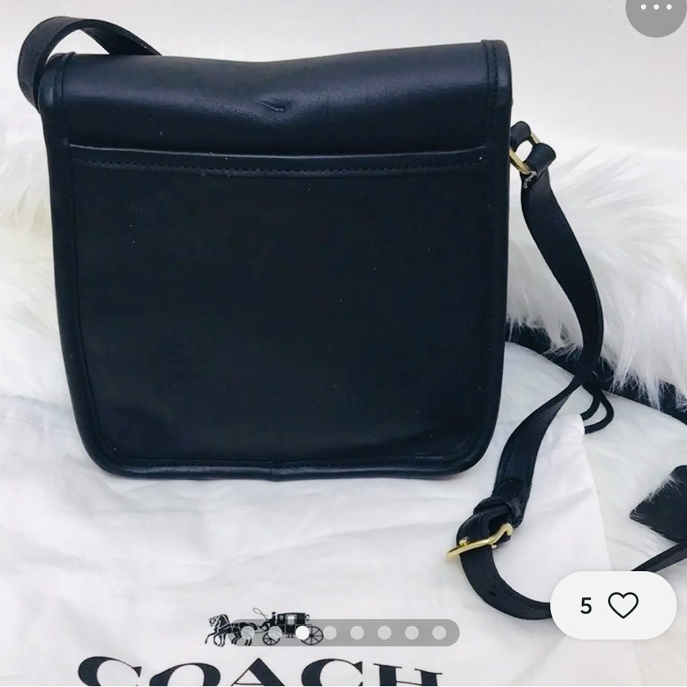 Coach Black Leather Crossbody Bag with Gold Accents - Picture 5 of 13